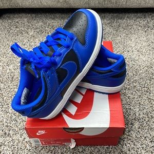 Nike Dunk Low Size 1 (PS) Black & Colbalt